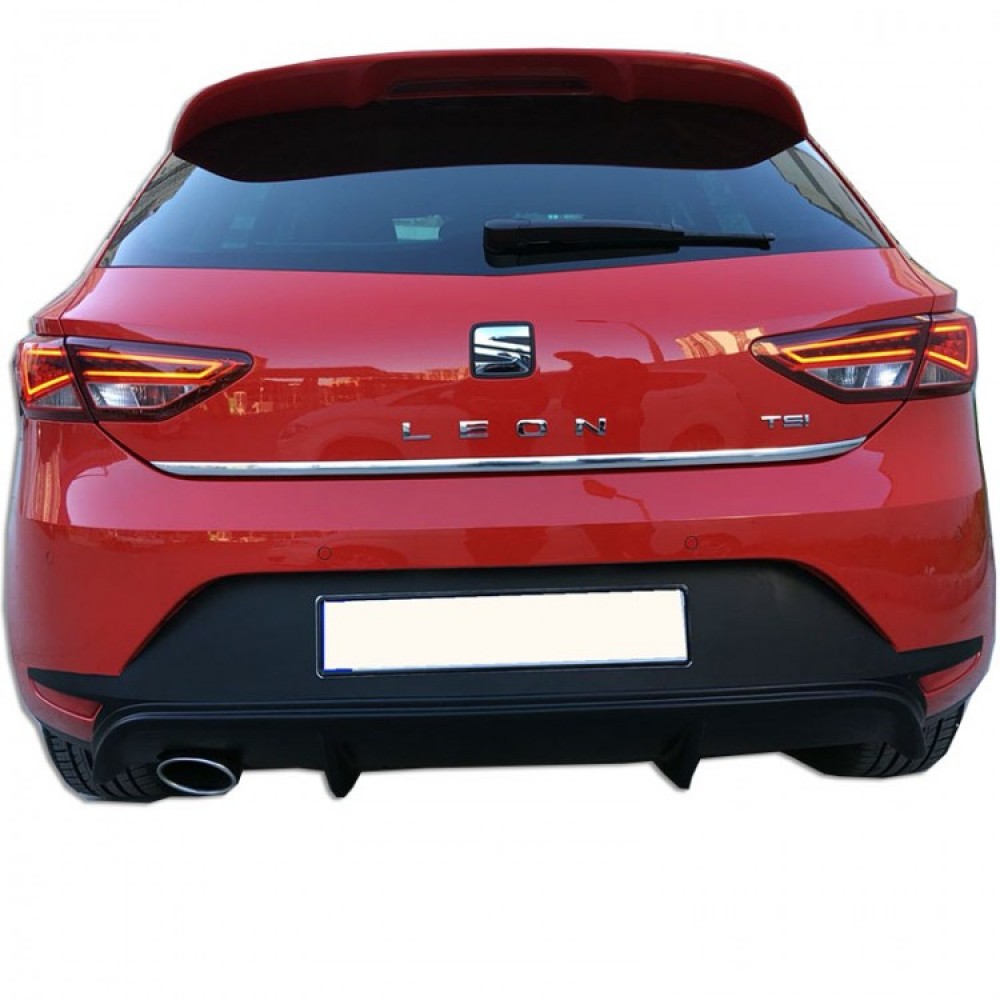 Seat Leon MK3 - 5F (2013-2016) Style Uyumlu Arka Tampon Eki - Difüzör (Plastik)